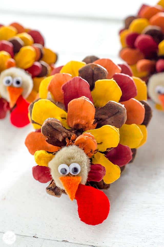 Painted Pinecone Turkey by live craft eat