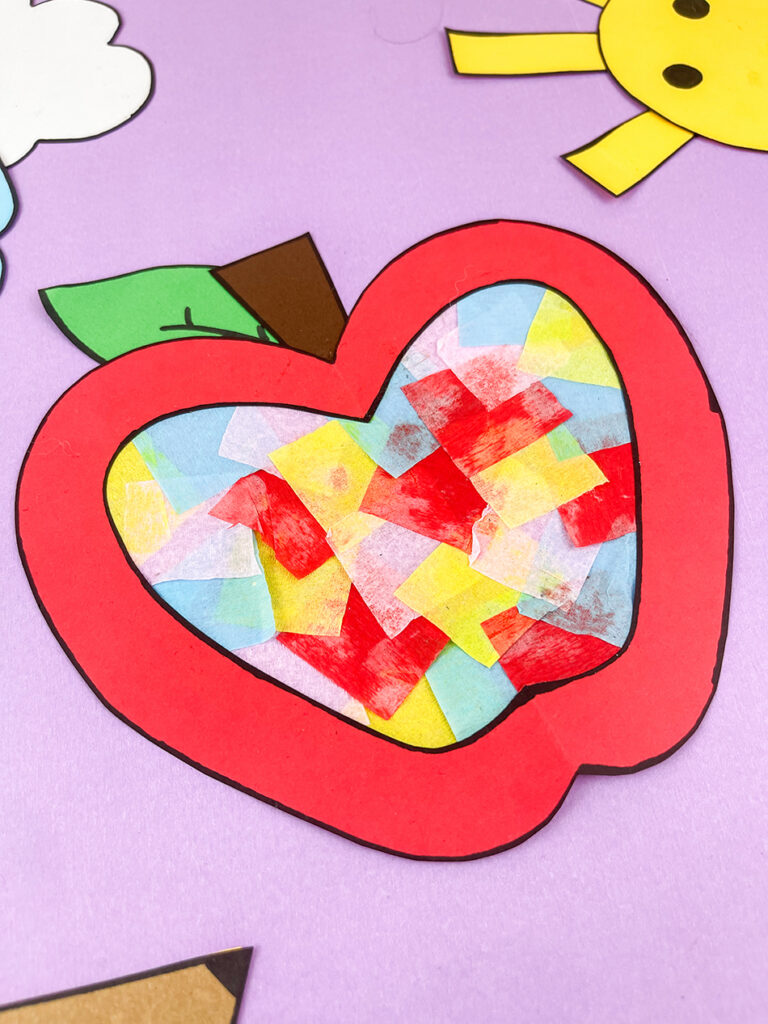 Apple Suncatcher Craft for Kids step 4