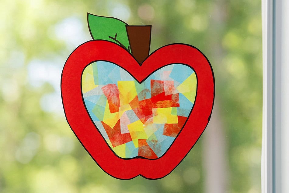 Apple Suncatcher Craft for Kids