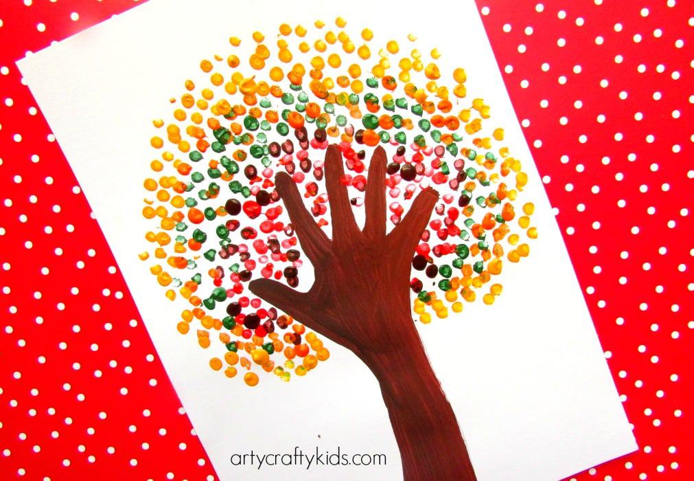 Autumn Handprint Tree Art by arty crafty kids