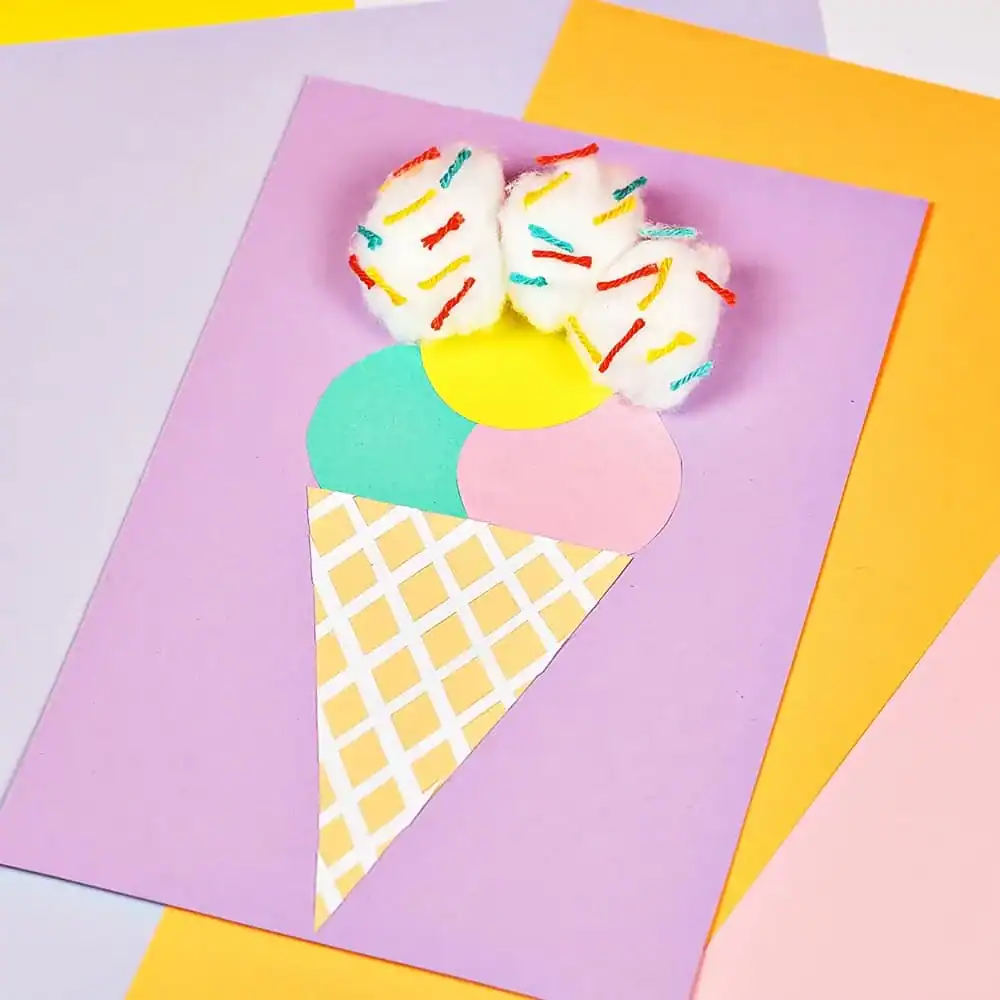 COTTON BALL ICE CREAM CRAFT by hello wonderful