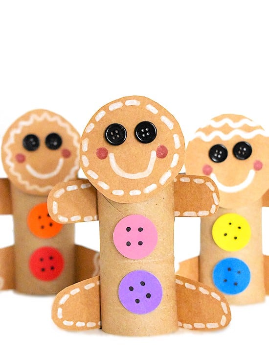 Cardboard Roll Gingerbread Man Craft by our kid things