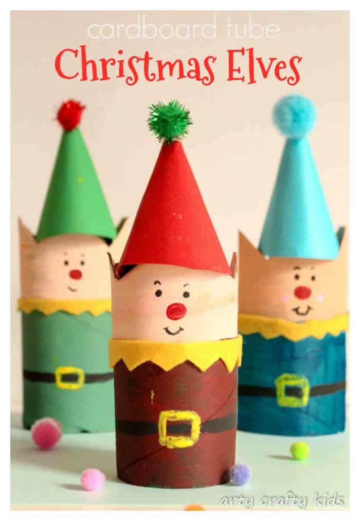 Cardboard Tube Christmas Elf Craft by arty crafty kids