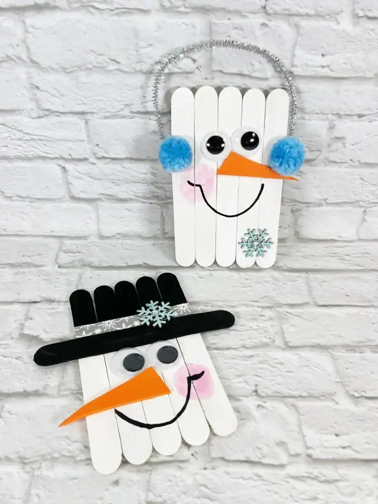 Christmas DIY Craft Stick Snowman by creatively beth