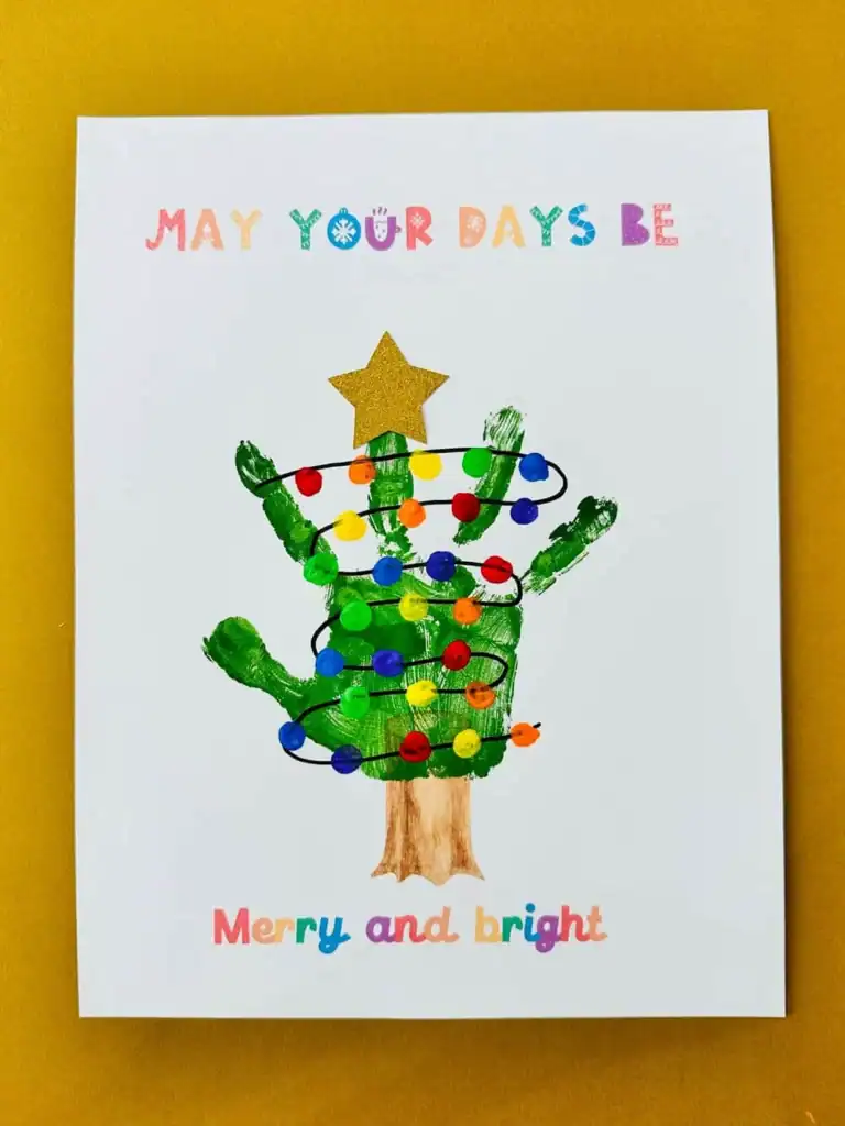 Christmas Tree Handprint Art With Printable Template by hello wonderful