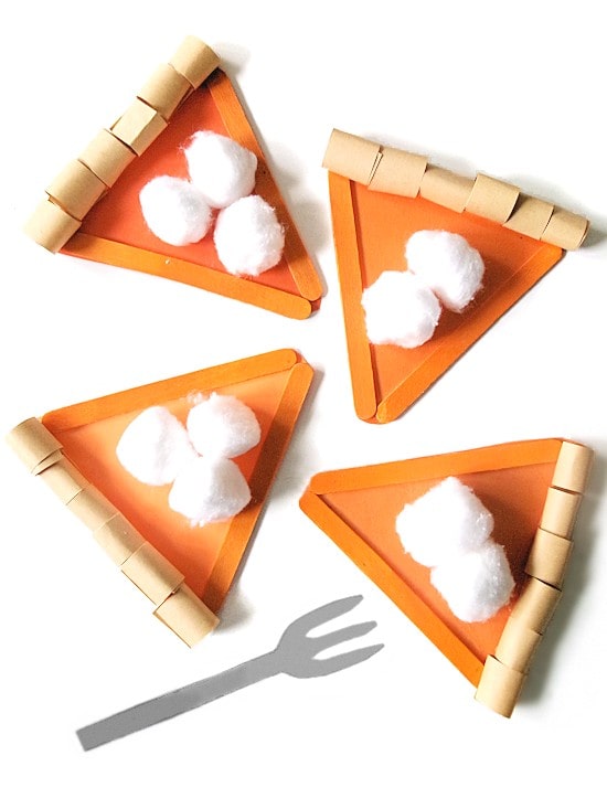 Craft Stick Pumpkin Pie Craft by our kids things