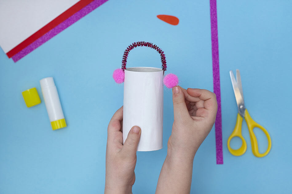 Creating headphones for toilet paper roll snowman