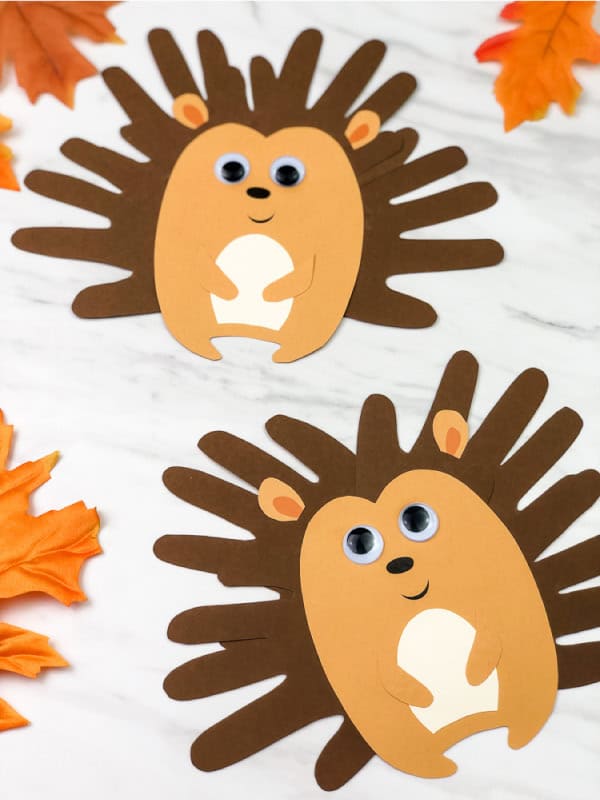 Cute Handprint Hedgehog Craft For Kids by simple every day mom
