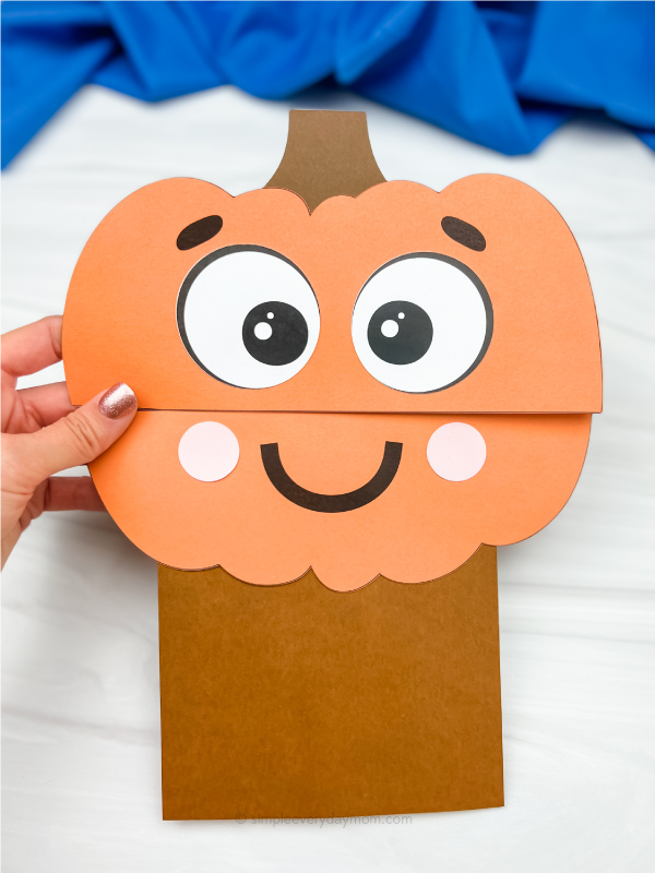 Cute Pumpkin Puppet Craft For Kids by simple every day mom