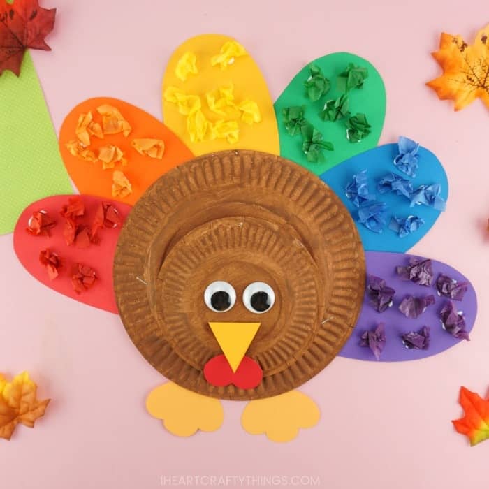 Cute and Colorful Kids Turkey Craft with Color Matching by i heart crafty things