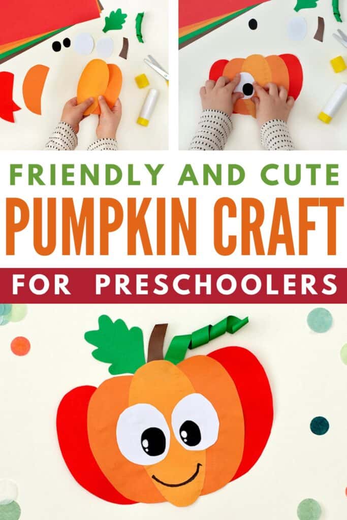 DIY Cute Friendly pumpkin craft preschool kids