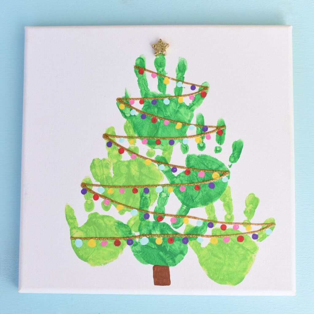 EASY Handprint Christmas Tree by make Life Lovely