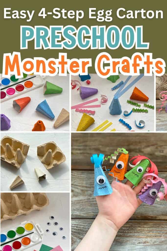 Easy Egg Carton preschool monster crafts