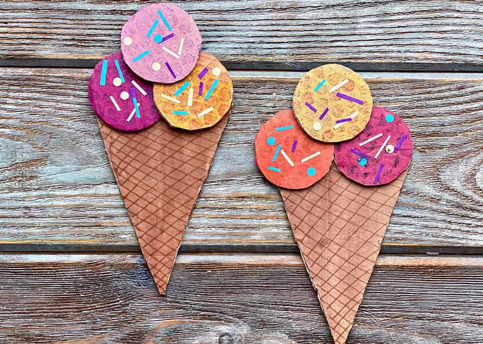 Easy Ice Cream Cone Craft for Kids with Cardboard Boxes