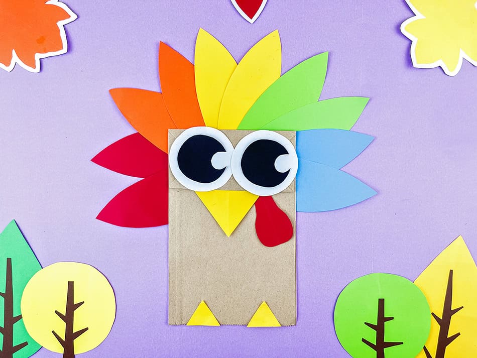 Easy Paper Bag Turkey Craft for Kids to Make