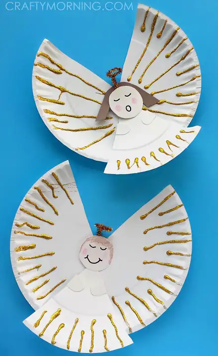 Easy Paper Plate Angel Craft for Kids by Crafty Morning