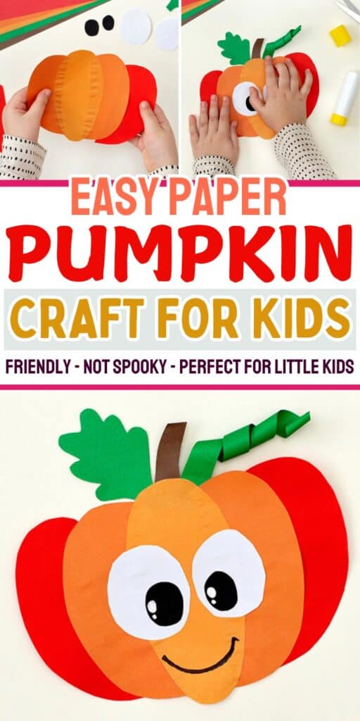 Easy Paper Pumpkin Craft for Kids That Are Friendly and Not Spooky