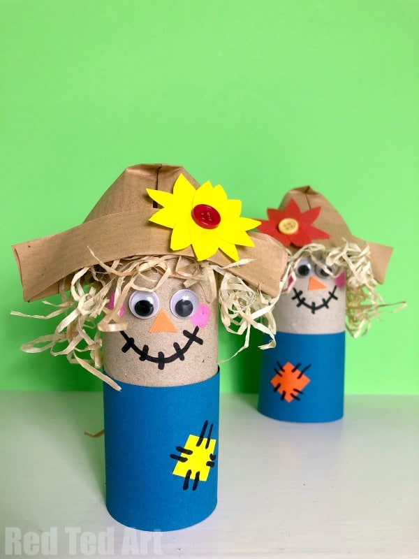 Easy Toilet Paper Roll Scarecrow for Preschool by Red ted art