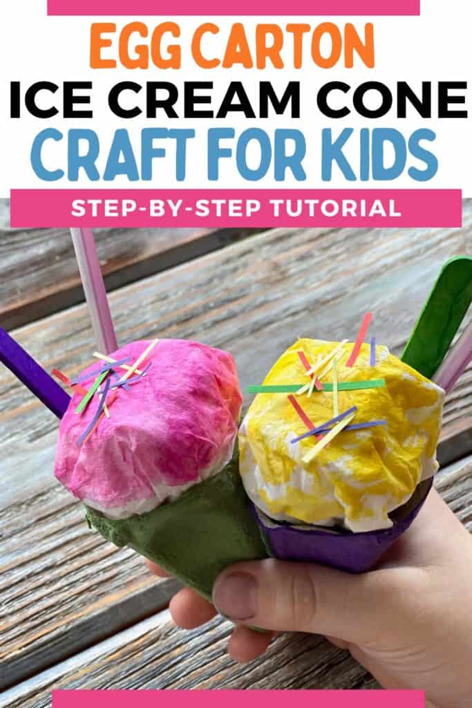 Egg Carton Ice Cream Cone Craft for Kids (Summer Kids Crafts)