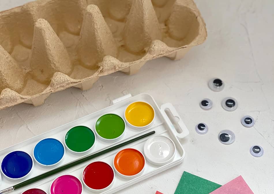 Egg Carton Monster Craft Materials