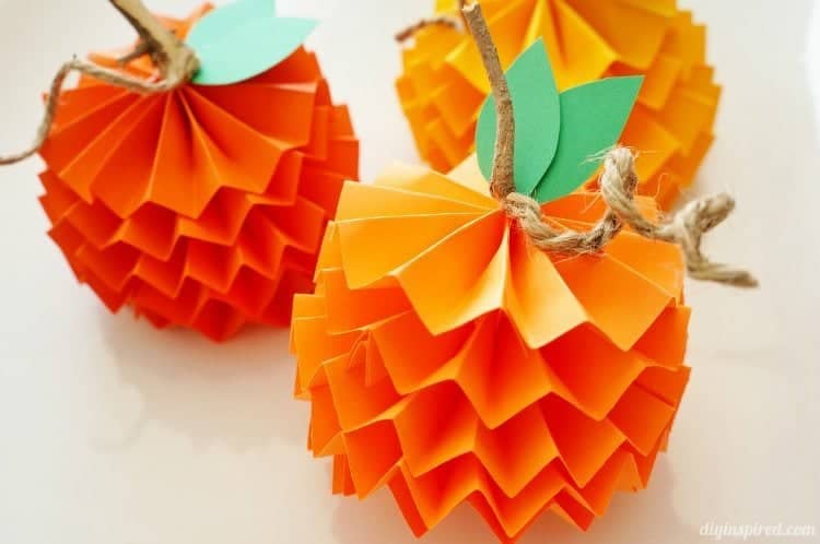 Elegant Paper Pumpkins for Fall Decor by DIY Inspired