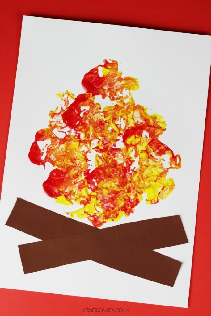 Foil Painted Campfire Craft by craftsonsea