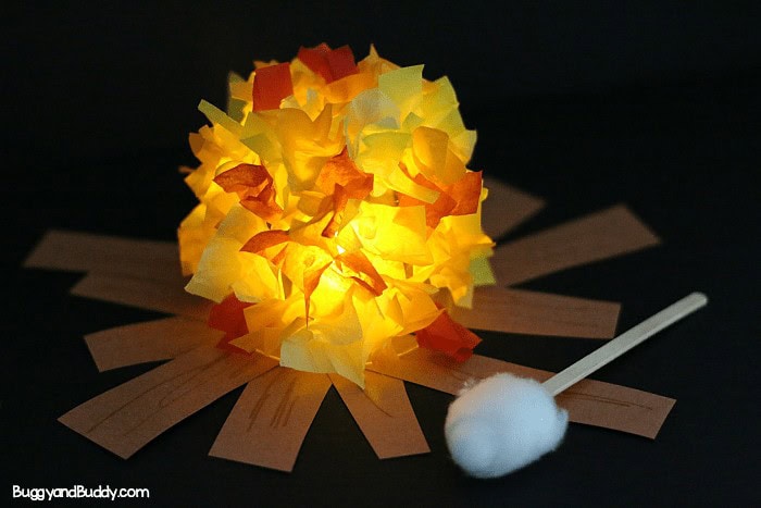 Glowing Campfire Craft by bubby and buddy