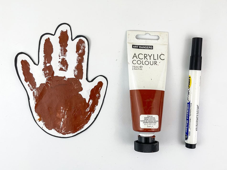 Handprint Acorn Craft for Kids Step 1