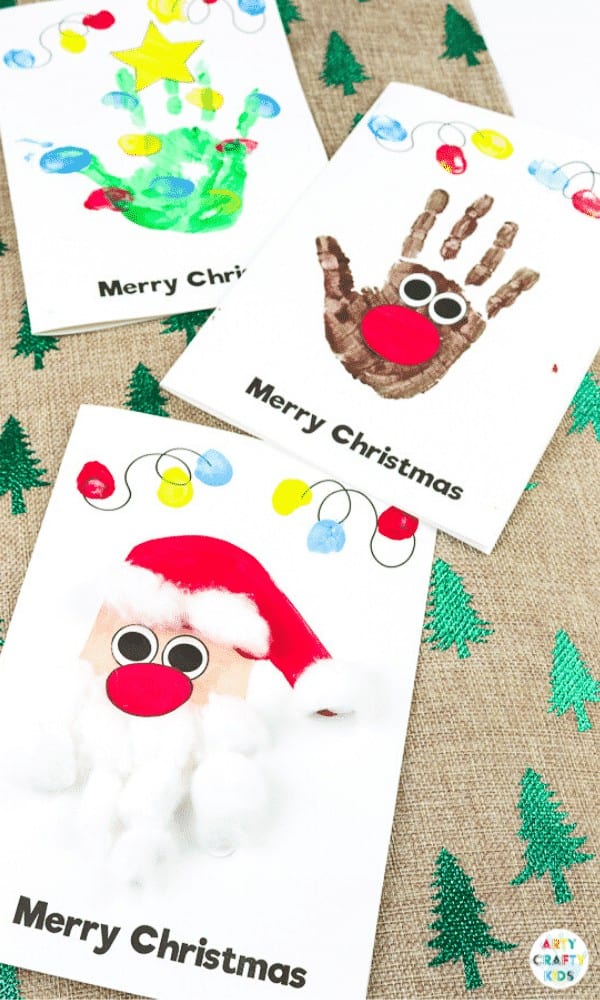 Handprint Christmas Cards by arty crafty kids