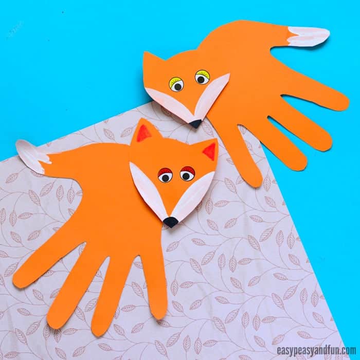 Handprint Fox Craft by easypeasyandfun