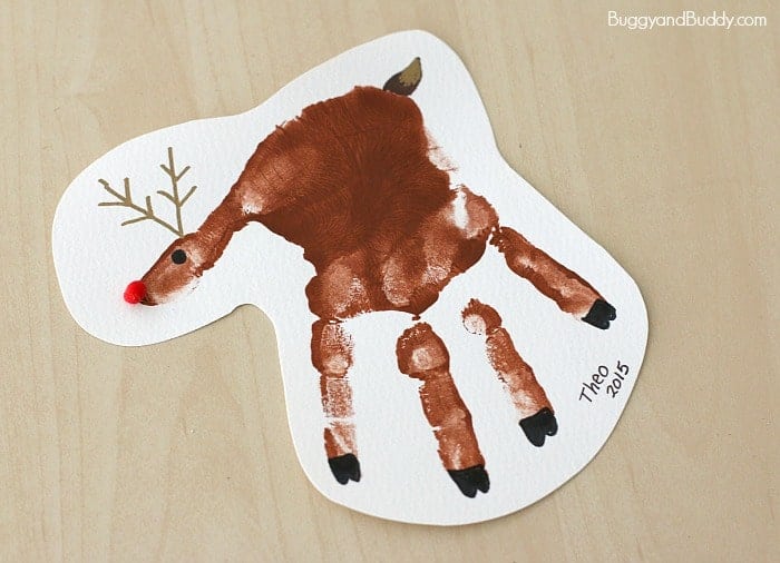 Handprint Reindeer Christmas Ornament Craft for Kids by bubby and buddy