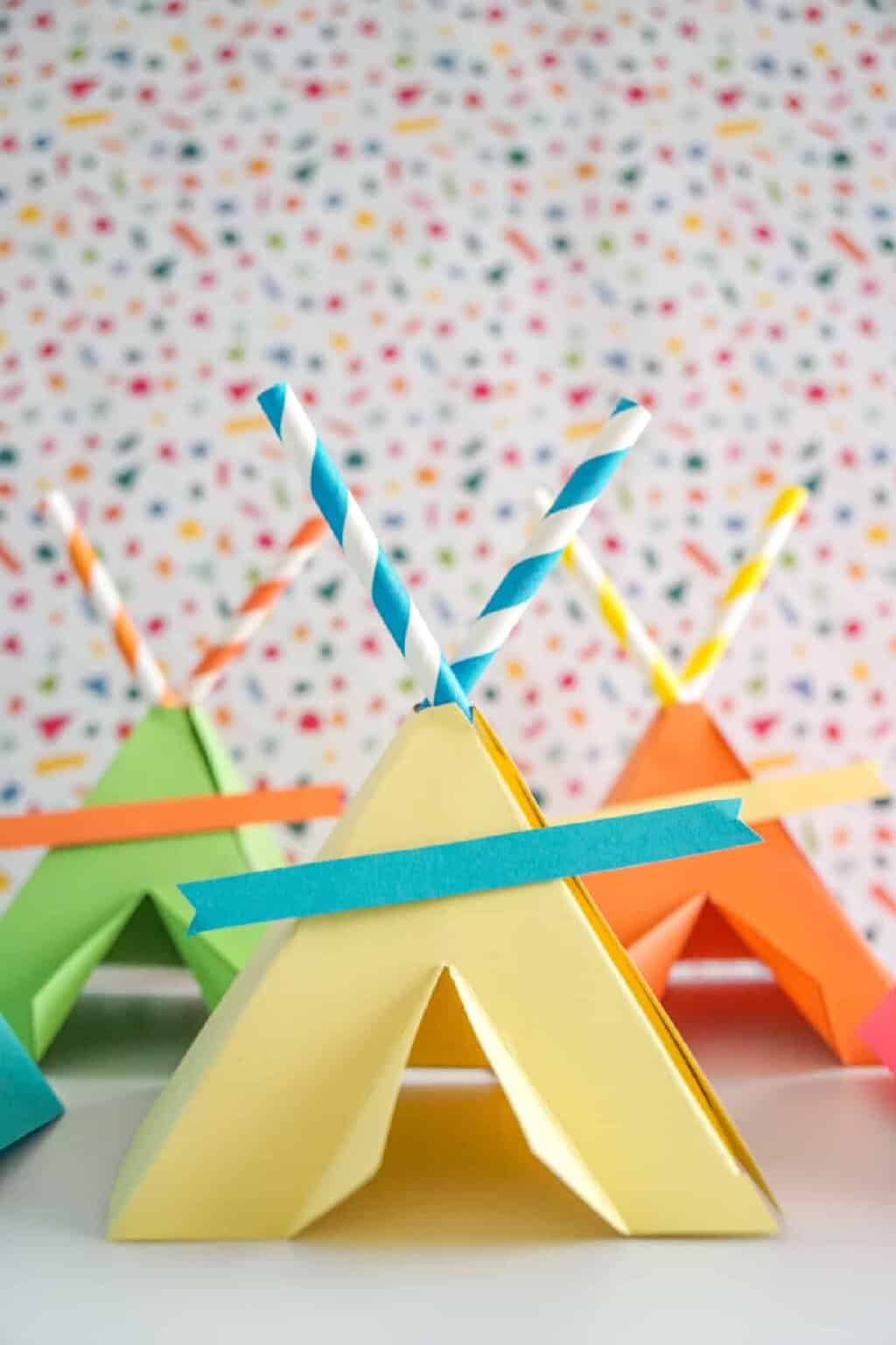 Mini Paper Teepee Craft For Kids by made with happy