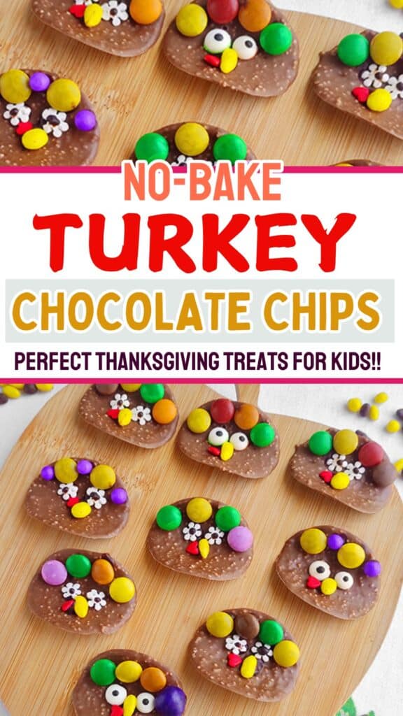 No Bake Turkey Chocolate Chips as Thanksgiving Treats for Kids