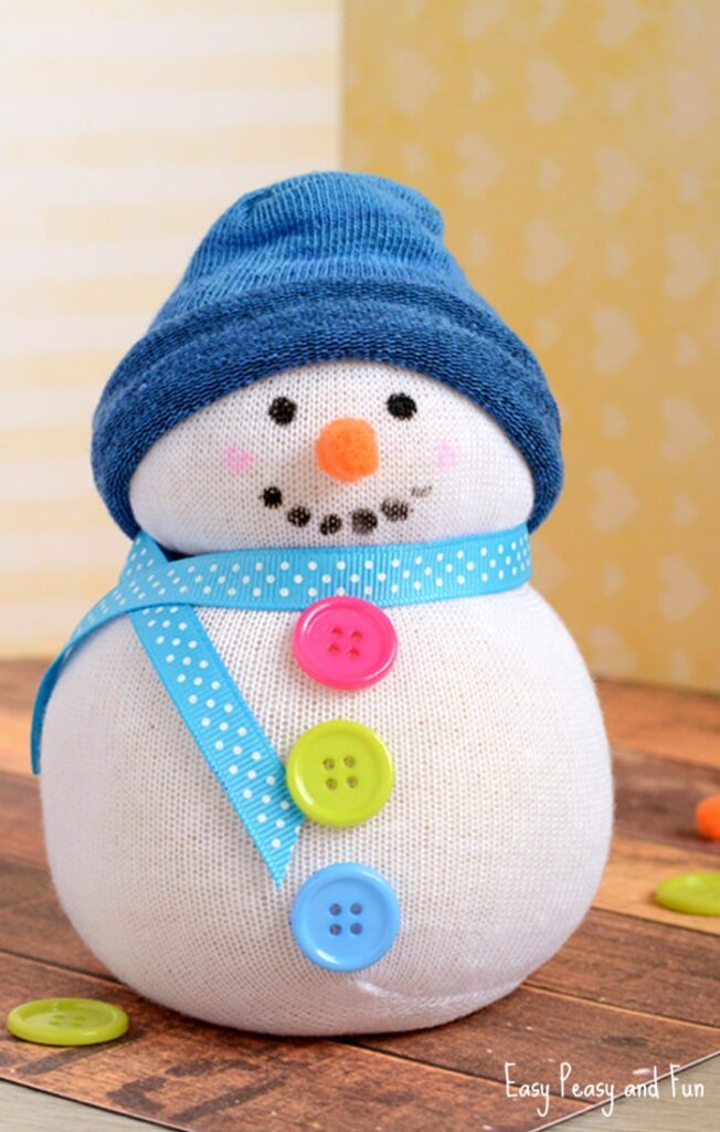 No-Sew Sock Snowman Craft