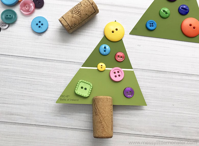 Paint Chip Christmas Tree Craft by messy little monster