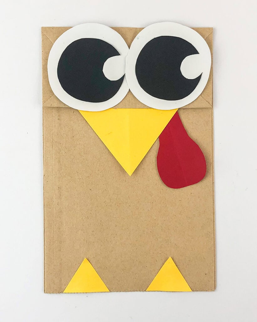 Paper Bag Turkey Craft Face and Feet