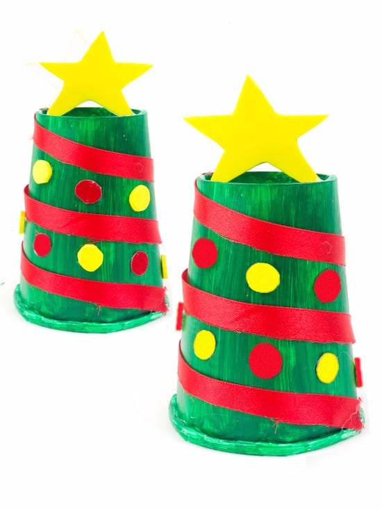 Paper Cup Christmas Tree Craft by our kid things