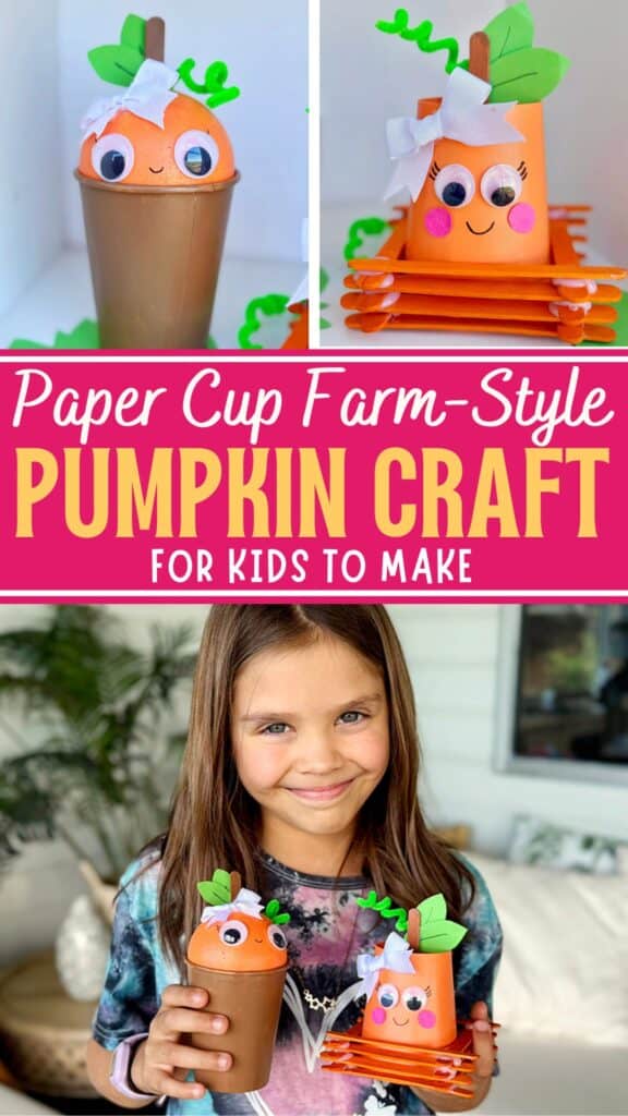 Paper Cup Farm Pumpkin Craft for Kids to Make