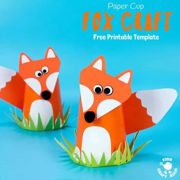 Paper Cup Fox Craft by kidscraftroom