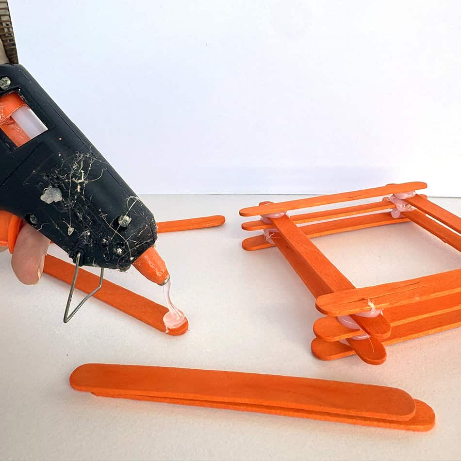 Paper Cup Popsicle Stick Pumpkin Craft for Kids Step 2