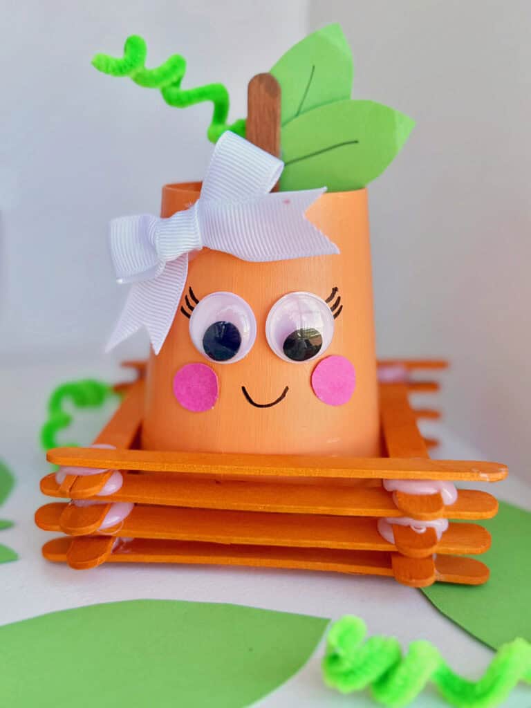 Paper Cup Popsicle Stick Pumpkin Craft for Kids to make