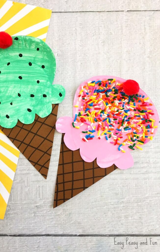 Paper Plate Ice Cream Craft by easy peasy fun