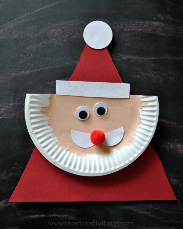 Paper Plate Santa Claus by I Heart Crafty Things