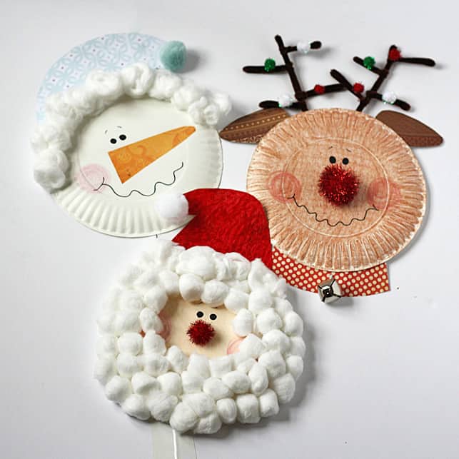 Paper Plate Santa, Snowman and Rudolph by Crafts by Amanda