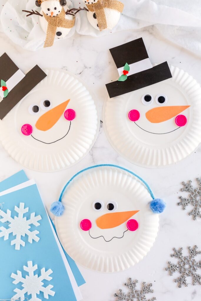 Paper Plate Snowman by Made to be a momma