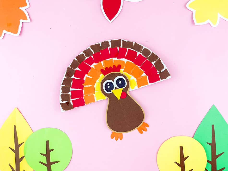 Paper Torn Turkey Thanksgiving Craft for Kids