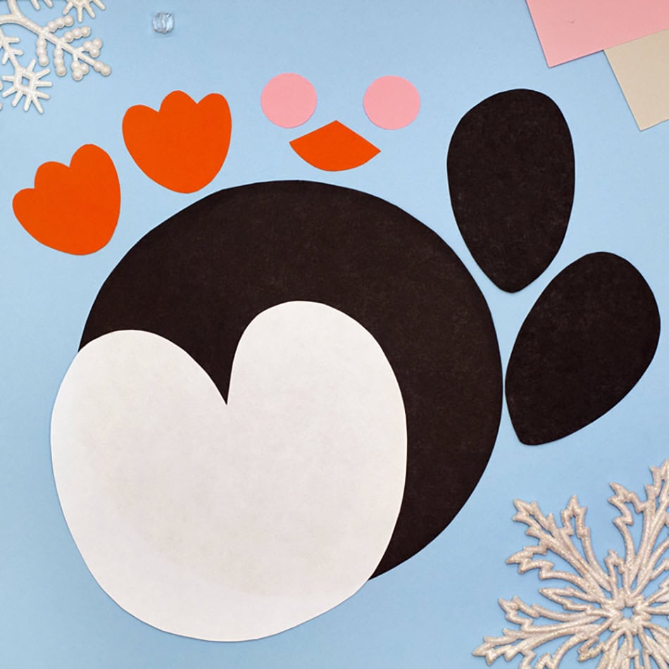 Paper penguin body parts