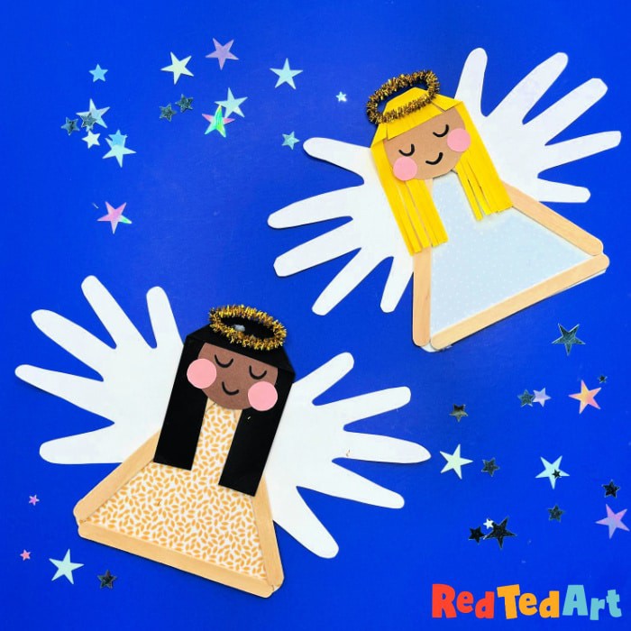 Popsicle Stick Angel Craft by red ted art