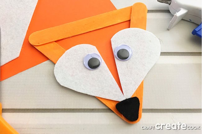 Popsicle Stick Fox Craft by craftcreatecook