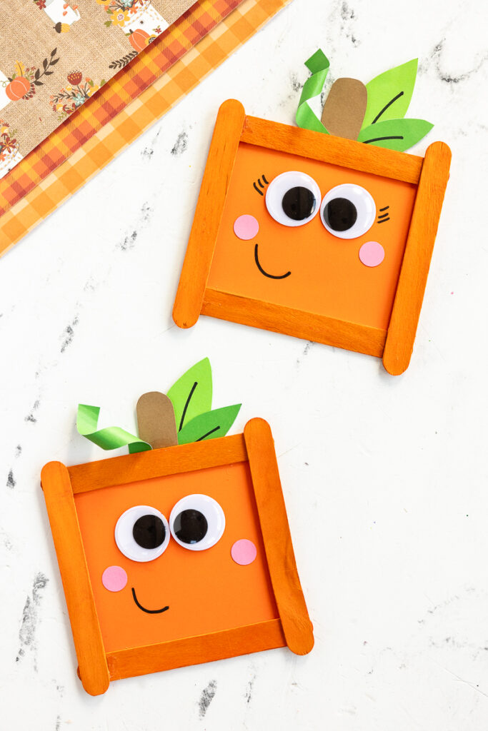 Popsicle Stick Pumpkin Craft by made to be a momma